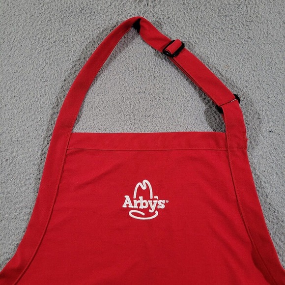 Arbys Apron Adult Red Regular Crew Member Employee Uniform Replacement Logo - Picture 2 of 13